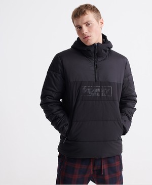 Superdry Padded Overhead Férfi Kabát Fekete | FYHLJ4501